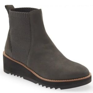 Eileen Fisher‎ Lilou Boot Nubuck Leather Chelsea Slate Suede Womens 5.5 M G 733